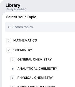 Study material library with subject topics expanded to chapter level